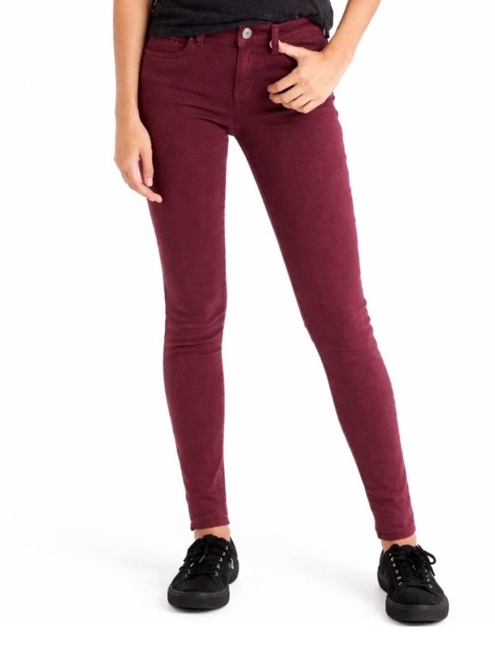 Amer. Eagle Outfitters Burgundy Maroon AEO Sateen 360 Super Stretch Jegging Sz 6